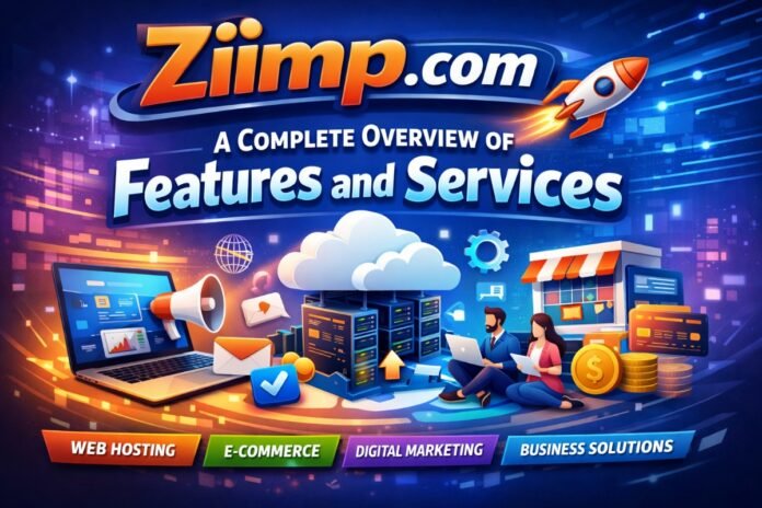 Ziimp.com platform overview showing features and services interface