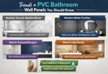 Modern PVC bathroom wall panels with minimalist design and smooth finish