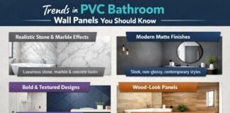 Modern PVC bathroom wall panels with minimalist design and smooth finish