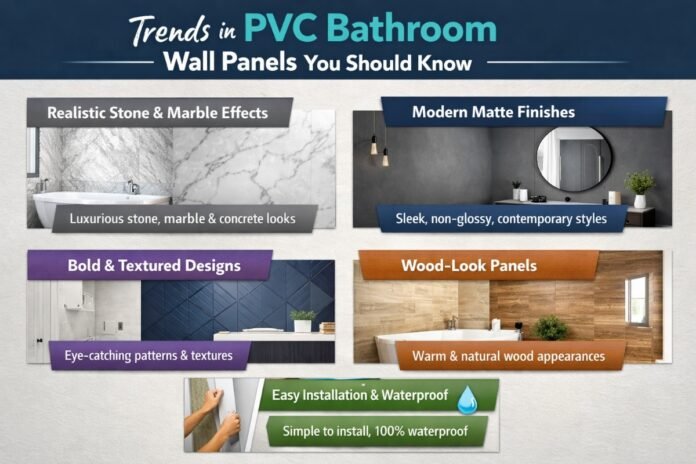 Modern PVC bathroom wall panels with minimalist design and smooth finish