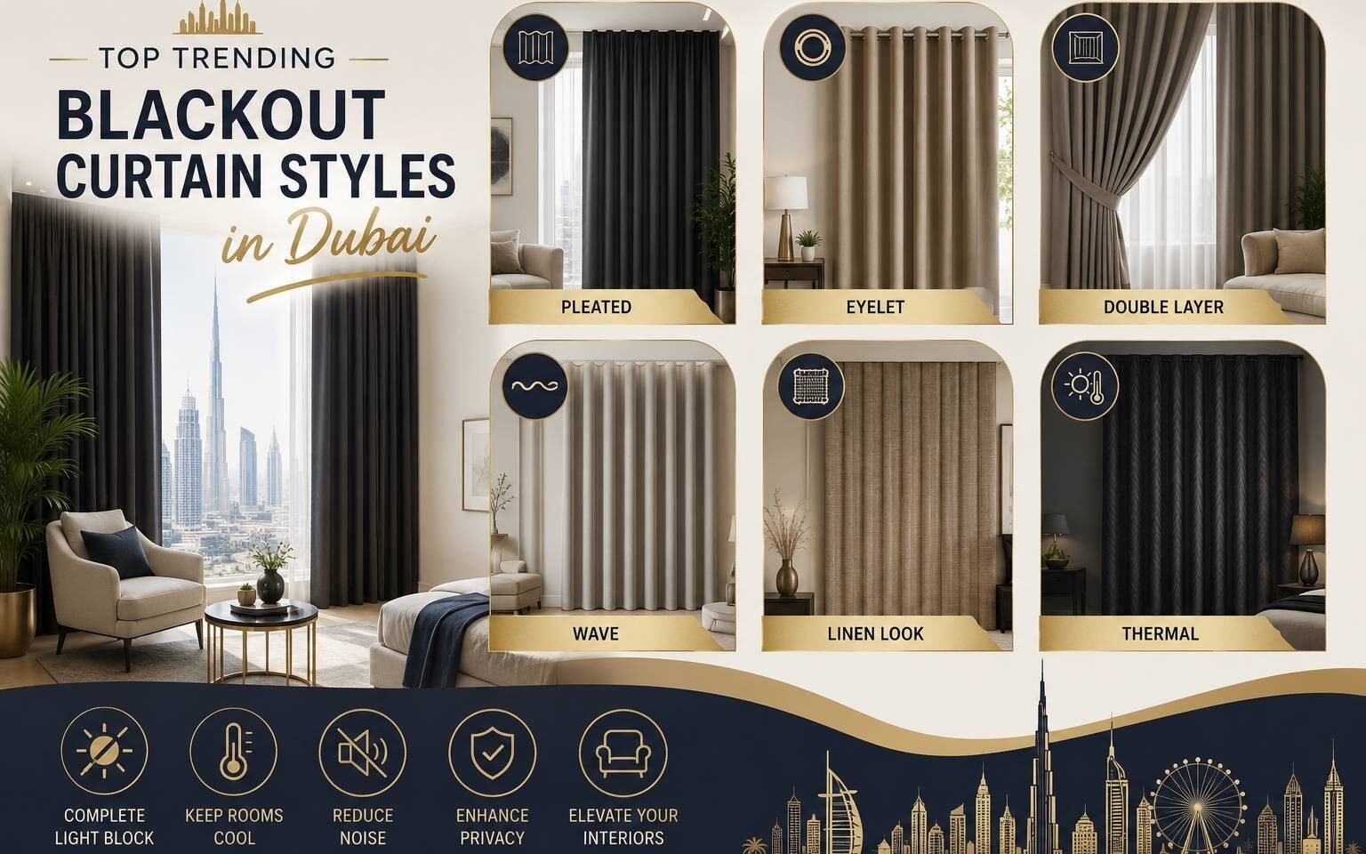 Top Trending Blackout Curtain Styles in Dubai